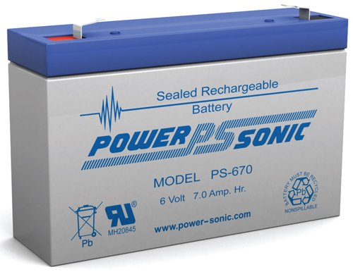 Power-Sonic Genuine PS-670 6V 7 Ah Rechargeable SLA Battery (F1) Cables & Accessories Powersonic PS-670