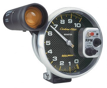 Auto Meter 4899 Carbon Fiber Pedestal Mount Tachometer Tachometers Auto Meter 4899
