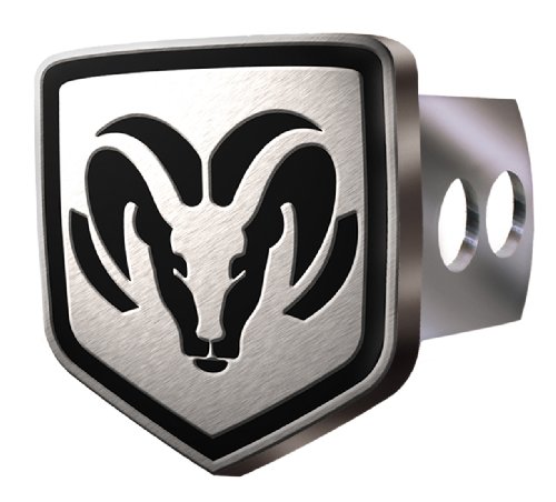 Dodge Ram All Black Logo Brushed Aluminum Brackets Hitch Plug Hitch Plugs Plasticolor 2237
