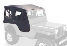 Bestop® 51403-01 Black Crush Tigertop(TM) Complete Replacement Soft Top with Clear Windows-Includes doors- 1948-1953 Jeep CJ3A Tops & Roofs Bestop 51403-01