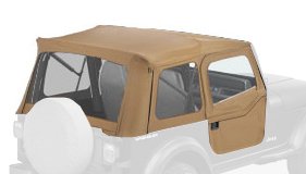 Bestop® 51603-37 Spice Supertop® Classic Replacement Soft Top with Clear windows- 2-pc. Full doors- 1980-1995 Jeep CJ7 and Wrangler Tops & Roofs Bestop 51603-37