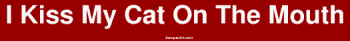 I Kiss My Cat On The Mouth Bumper Sticker Bumper Stickers
