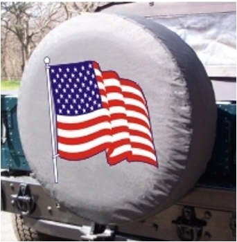 Hummer H1 Black Bungee Tire Cover (American Flag) Tire Covers Skintight 10000-ST-1101
