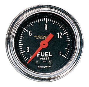 Auto Meter 2411 Traditional Chrome Mechanical Fuel Pressure Gauge 0-15 PSI Auto Meter 2411