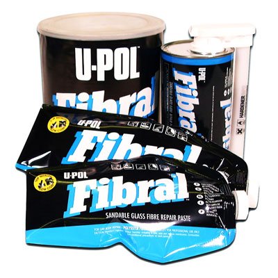 U-POL FIBRAL Sandable Glass Fiber Repair Paste 600ml Filler Bag Body Repair Tools U-Pol 753
