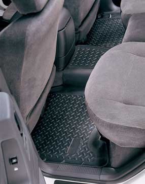 Husky Liners 63332 Floor Mats - Husky Back Seat Floor Liners Floor Mats - Floor Liners - Second Seat - Rubberized - Gray - Ford - F-150 - Pair Custom Fit Husky Liners 63332