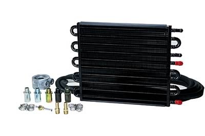 Derale 15902: Fluid Cooler, Engine/Transmission, Tube and Fin, Aluminum/Copper, Black, 12 1/2 in. x 14 in. x 3/4 in., Each Engine Oil Coolers Derale 15902
