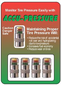 Accu-Pressure Safety Tire Caps, Set of 4 (26 psi) Tire & Wheel Assemblies Accu-Pressure 0001-26psi