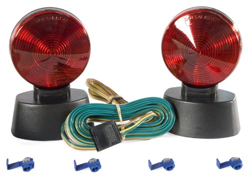 Curt Manufacturing 53200 Auxiliary Magnetic Towing Lights with 4-Way Flat Plug Wiring Curt 53200