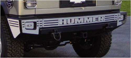 RealWheels Stainless Slotted Rear Upper Bumper Overlay Cover Kit, for the 2003 Hummer H2 Bumper Covers Real Wheels 6K3H30--2-601WR--VUSSWR