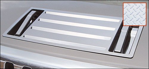 RealWheels Diamond Plate SS Pocketed 4-Louver Top Grille Overlay Cover Kit, for the 2005 Hummer H2 Hood Vents Real Wheels 6K3H50--PD-7-001WR--VUSSWR