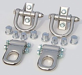 RealWheels Stainless Steel Front and Rear Tow Hooks w/ Chrome Plastic Bolt Covers, for the 2003 Hummer H2 Tow Hooks Real Wheels 6K3H30--3-605WR--VUSSWR