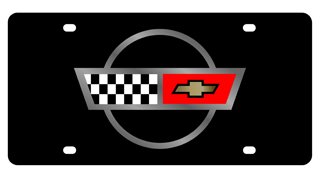 Corvette C4 Flags License Plate Frames Eurosport Daytona 2351-1