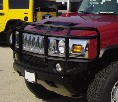 RealWheels Double Tier Wrap Around Brush Guard without Inserts - Black, for the 2003 Hummer H2 Grille & Brush Guards Real Wheels 6K3H30--PB1-203WR--VUSSWR