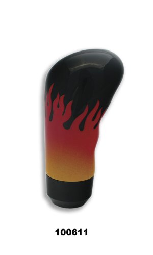 Universal Direct Fit Gear Shift Knob; Manual; Black w/Flames; Long; Body ExoticWoodDash ewd-100611