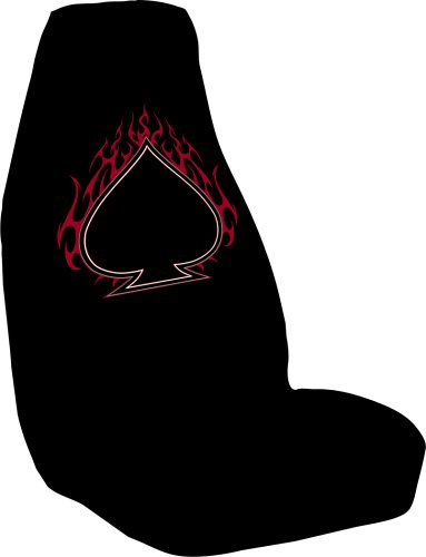 Elegant E321211P Flaming Spade (Embroidered) Plastic Seat Cover Accessories Automotive Innovations E321211P
