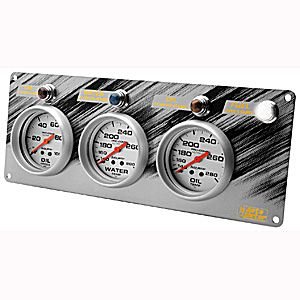 Auto Meter | 7064 1 1/2 Ultra-Lite Race Panels - Oil Pressure/Water Temperature/Oil Temperature/Fuel Warning Light 0-100 PSI/ 140-280 Degrees F/140-280 Degrees F Oil Pressure Auto Meter 7064