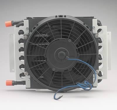 Derale 15800: Oil Cooler, 10 in. x 16 in. x 4 7/8 in. Cooler, 10 in. Fan, -8 AN Male, Kit Kits Derale 15800