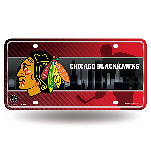 Chicago Blackhawks NHL Hockey Puck Metal License Plate Tag Black Hawks Frames License Plate Shop MTG7701