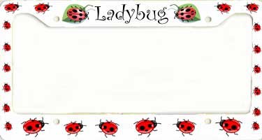 Airbrushed License Plate - - Ladybug Plastic License Plate Frame - #9513 Frames Airbrushed License Plate Frame 9513