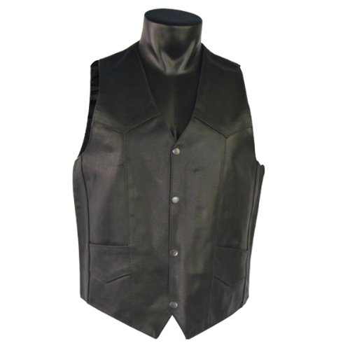 Men's Plain Leather Motorcycle Vest MV102 38 Jackets & Vests Jafrum MV102-38