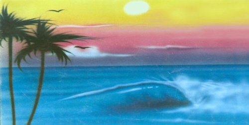 Airbrushed License Plate - Beach - Wave - #828 Frames Airbrushed License Plates 100
