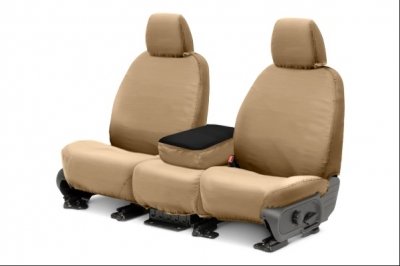 Covercraft Custom-Fit Front Bench SeatSaver Seat Covers - Polycotton Fabric, Tan Accessories Covercraft SS3356PCTN
