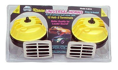 Wolo Model X-2005 Extreme Universal Low And High Tone Replacement Horns, Yellow Color - 12 Volt Electrical Wolo X2005