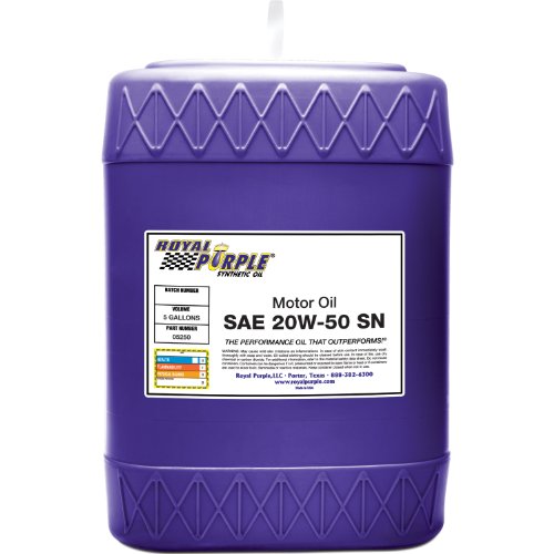 Royal Purple 05250 API-Licensed SAE 20W-50 High Performance Synthetic Motor Oil - 5 Gallon Pail Motor Oils Royal Purple 05250