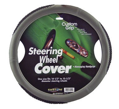 Custom Accessories 39012 Grey Custom Grip Gripper Massage Steering Wheel Cover Steering Accessories Custom Accessories 39012
