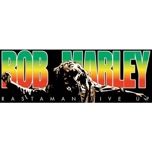 Bob Marley Rectangle Reggae Colored Logo on Black - Sticker / Decal Decals Square Deal Recordings & Supplies DCD-15213