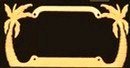 Palm Trees License Plate Frame (Gold Plated Metal) Frames Lpsusa DF100G