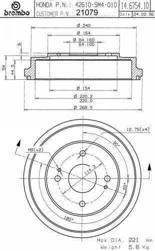 Drums Brembo 21079