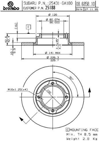 Rotors Brembo 25188