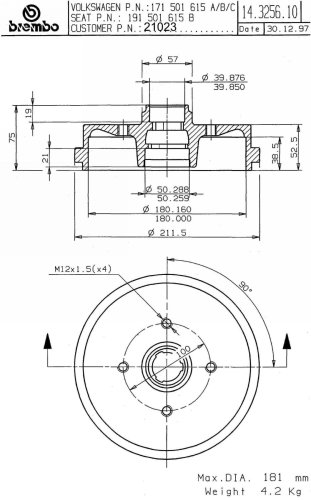 Drums Brembo 21023
