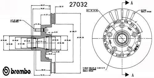 Brembo BDR27032 Brake Rotor Rotors Brembo 27032