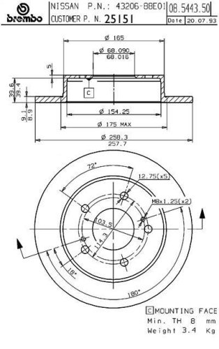 Rotors Brembo 25151