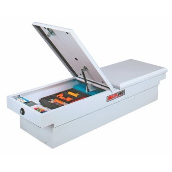 Delta Pro PSC1460000 White Full Size Steel Gull Wing Dual Lid Crossover Truck Box Truck Bed Toolboxes Delta PSC1460000