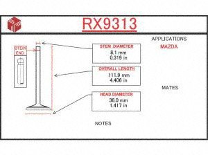 Exhaust Valves ITM Engine Components RX9313