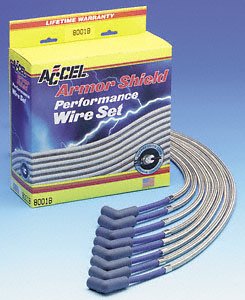 Accel 8004B Armor Shield Blue Braided Spark Plug Wire Set Wire Sets Accel 8004B