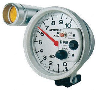 Auto Meter 3911 Sport-Comp Silver Shift-Lite Tachometer Tachometers Auto Meter 3911