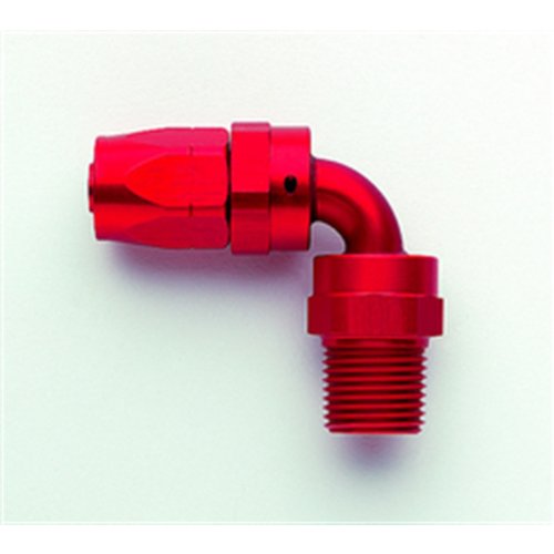 Aeroquip FCM1344 Red Anodized Aluminum 90-Degree -08AN to 1/2 Male NPT Swivel Hose Fitting Fittings Aeroquip FCM1344