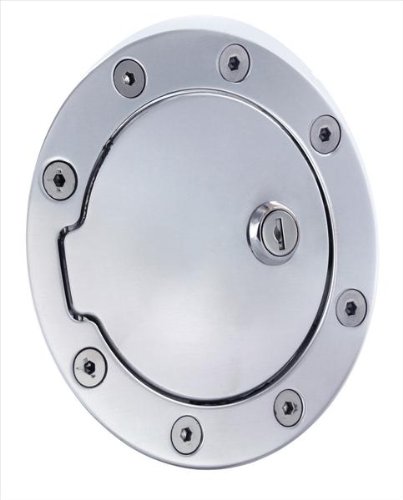 All Sales 6043PL Polished Billet Aluminum Locking Fuel Door Fuel System All Sales 6043PL