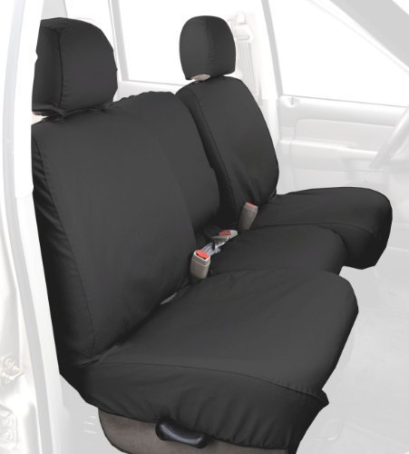 Covercraft Custom-Fit Rear-Second Seat Bench SeatSaver Seat Covers - Polycotton Fabric, Charcoal Black Accessories Covercraft SS8353PCCH