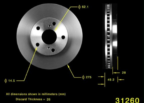 Bendix PRT5234 Brake Rotor Rotors Bendix PRT5234