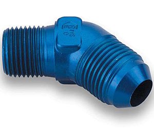 Earl's 982313 Blue Anodized Aluminum -12 AN Male to 1/2 NPT 45-Degee Elbow Fittings & Adapters Earls Plumbing 982313