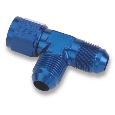 Earl's 926108 Blue Anodized Aluminum -8 AN Tee, Female Swivel on Run Fittings & Adapters Earl's 926108ERL