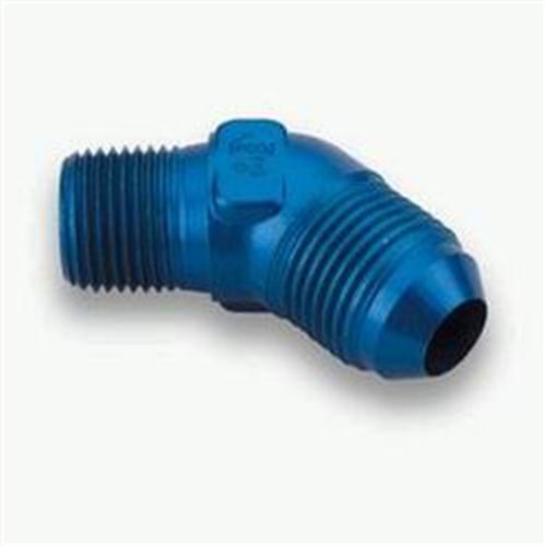 Earl's 982311 Blue Anodized Aluminum -10 AN Male to 3/8 NPT 45-Degee Elbow Fittings & Adapters Earls Plumbing 982311