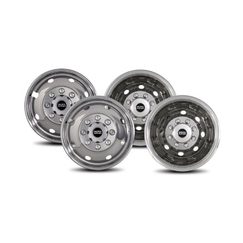 Pacific Dualies 34-1608A Polished 16 Inch 8 Lug Stainless Steel Wheel Simulator Kit for 1992-2007 Ford E350/E450 Van Wheel Simulators Pacific Dualies 341608A
