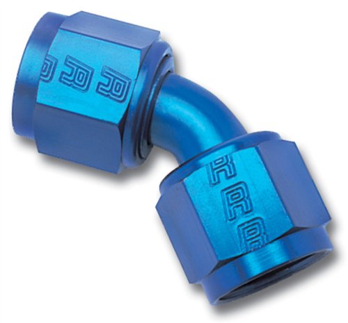 Edelbrock/Russell 640050 Blue Anodized Aluminum -8AN 45-Degree Swivel Coupler Fittings Russell 640050